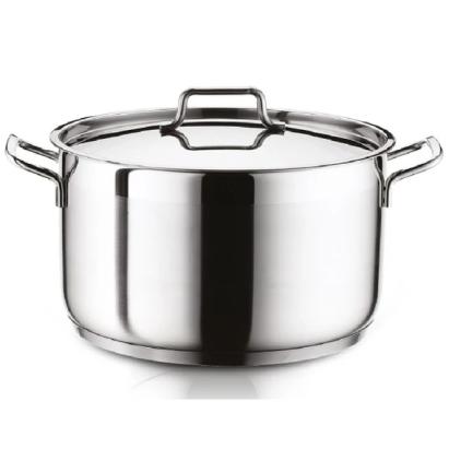 Oală din inox 10L cu capac metalic, 30×14 cm, pentru supe și tocănițe