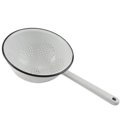 Strecurătoare emailată pentru paste, 18 cm, cu mâner lung Perfect Home