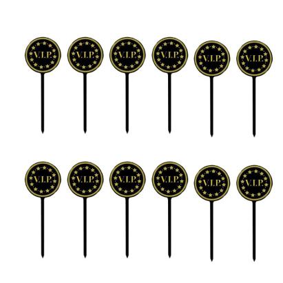 Propsuri VIP decorative negru-auriu pentru aperitive, set 12 buc, 7,5 cm