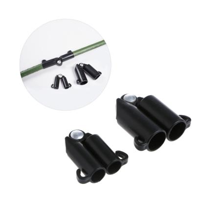 Set 2 conectori tip V reutilizabili pentru araci si stalpi de 11 mm, negri