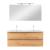 Set mobilier baie suspendat Leziter Vario Trim 120 cm, stejar, cu lavoar si oglinda