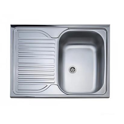 Chiuvetă bucătărie Leziter din inox 60x80 cm cu scurgător și sifon 90 mm