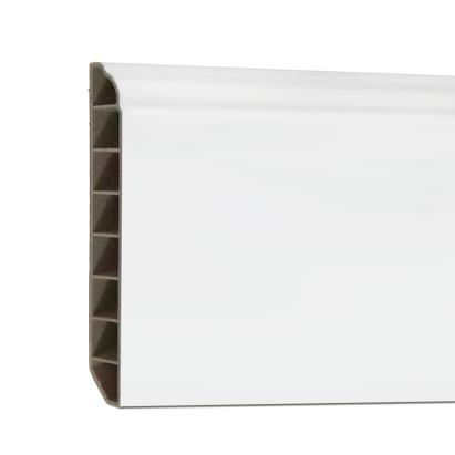 Plintă de podea Leziter SPC alb-zăpadă 2400x100x12 mm pentru vinil