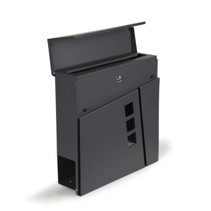 Cutie poștală Homelux din oțel galvanizat, antracit, cu suport pentru ziare