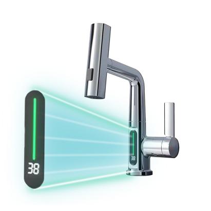 Robinet mixer bucătărie Leziter Mara crom, duș extractibil și afișaj digital