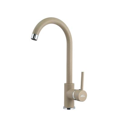 Robinet chiuvetă bucătărie Leziter Noril bej, monocomandă, gât U cu aerator