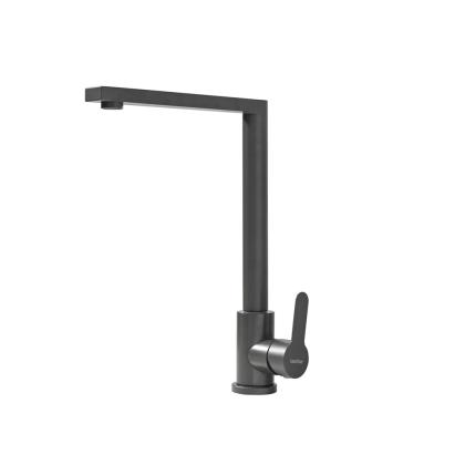 Baterie chiuvetă bucătărie Leziter Valen gri, pivot 360°, monocomandă inox