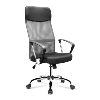 Scaun de birou rotativ Mirpol Lincoln negru-gri, ergonomic din plasa mesh