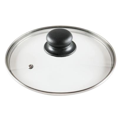 Capac universal din sticlă termorezistentă 24 cm, cu ventil și margine inox