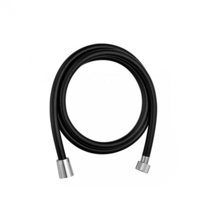 Furtun de duș negru Logé WNB150 din PVC, 150 cm, conexiune 1/2