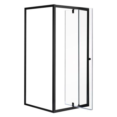 Cabină de duș pătrată Leziter Flexi 80x80 cm, profil negru, fără tavă