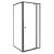 Cabină de duș pe colț Leziter Flexi 80x80 cm, sticlă 6 mm, profil negru, fără tavă