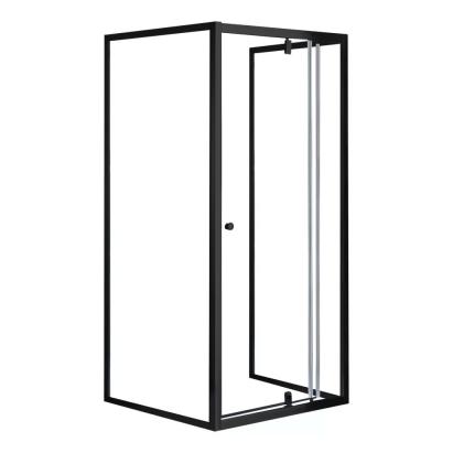 Cabină de duș pătrată Leziter Flexi 90x90 cm, neagră, fără tavă