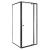 Cabină de duș pe colț Leziter Flexi 90x90 cm, sticlă 6 mm, negru, fără tavă