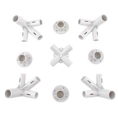 Set conectori pentru pavilion de gradina 3x3 m, ABS alb, 9 piese