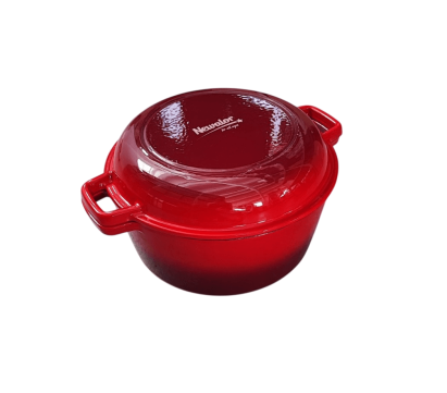 Cratiță din fontă emailată Newalor 26 cm cu capac din fontă, pentru cuptor