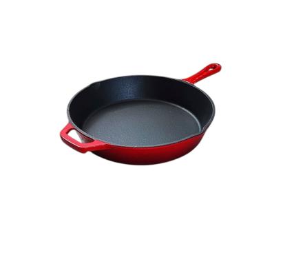 Tigaie din fontă emailată roșie 26 cm, Newalor, pentru plită și cuptor