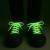 Șireturi fosforescente verzi, textile, 1,25 m – glow in the dark