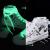 Șireturi fosforescente albe pentru pantofi sport, 1,25 m, luminează verde