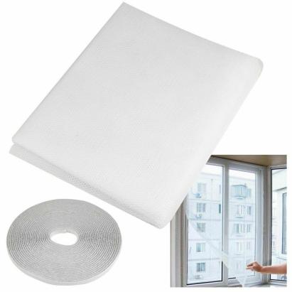 Plasă anti-insecte pentru ușă, set 2x60x200 cm, alb, cu bandă de montaj