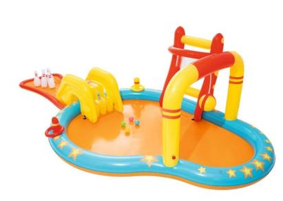 Centru de joaca acvatic Bestway pentru copii cu tobogan si jocuri, 435x213x117 cm