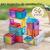 Set magnetic de construcție STEM, 56 piese mini multicolore, forme geometrice 3,75 cm