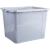 Container de depozitare 30 L cu capac, gri deschis, stivuibil – Vilde