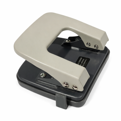 Perforator manual din metal pentru 20 coli, 2 găuri 6 mm, pas 80 mm