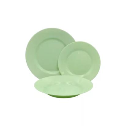 Set veselă Luminarc PLUMI Paradise Green, 18 piese din sticlă temperată
