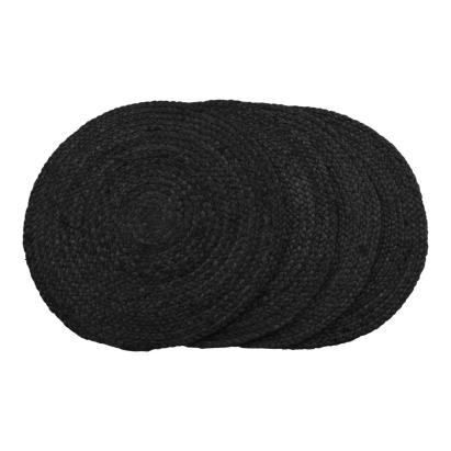 Set 4 saltele de masă House Nordic Bombay din iută împletită, gri închis, 38 cm