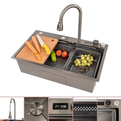 Chiuvetă de bucătărie Leziter Rose din inox 304, 78x43 cm, cu accesorii