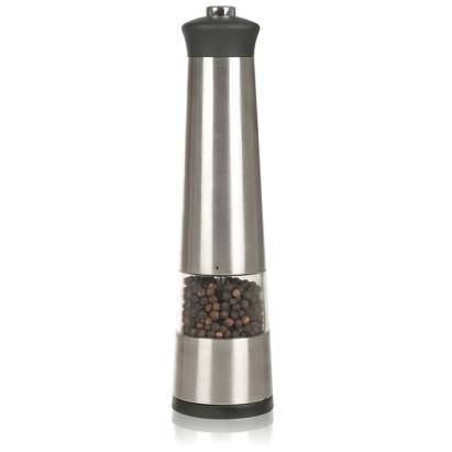 Râșniță electrică pentru sare și piper din inox, 22,5 cm, cu buton