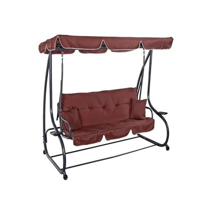 Balansoar de grădină Leziter Bellavista Slim, 3 locuri tip pat, maro cafea