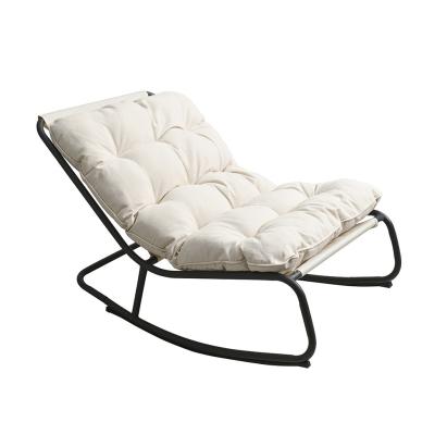 Fotoliu balansoar de grădină Leziter Zen, bej, cadru oțel, pernă 13 cm