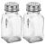 Set solniță și piperniță din sticlă groasă, 80 ml, 2 piese cu capace metalice