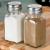 Set solniță și piperniță din sticlă groasă, 80 ml, 2 piese cu capace metalice