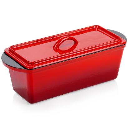 Tavă pentru pâine din fontă emailată cu capac, 3 L, 35 × 14 cm (Vilde)