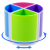 Suport rotativ pentru instrumente de scris, 360°, cu 4 compartimente detasabile, ABS, multicolor