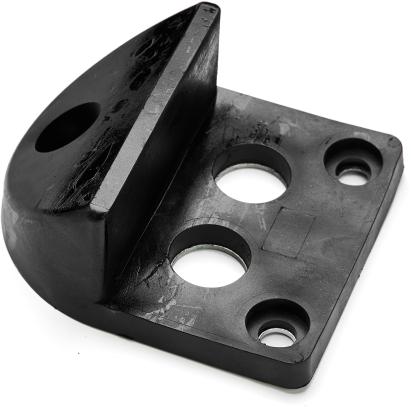 Opritor pentru poarta sau usa din otel galvanizat cu cauciuc, 65x65x14 mm, negru