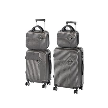 Set 4 piese valize troler Leziter TraveLux Pro XXII, ABS gri, roți 360°