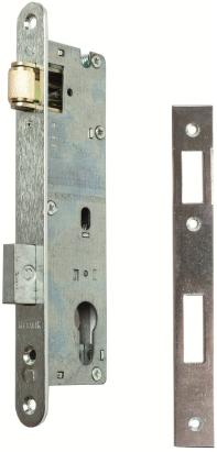 Broască cu bilă încastrată pentru ușă PVC, galvanizată, 22x50x220 mm