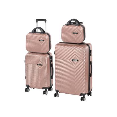 Set valize Leziter TraveLux Pro XXIII din ABS, 5 piese, aur roz modern