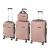 Set valize trolley Leziter TraveLux Pro XXIV, 4 piese, ABS, aur roz