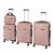 Set valize troler Leziter TraveLux Pro XXV, 4 piese, ABS, aur roz