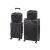 Set valize Leziter TraveLux Urban XXIII cu role, ABS negru, 5 piese
