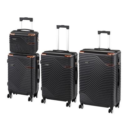Set 4 valize Leziter TraveLux Urban XXV cu role, ABS, negru elegant