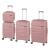 Set valize rulante Leziter TraveLux Voyager, 4 piese, PP, TSA, aur roz