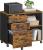 VASAGLE Dulap mobil tip rollbox pentru birouri, sertar cu sina suport dosare, stil industrial, 40x80x66 cm, maro rustic Household NewTrend