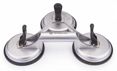 Ventuză pentru sticlă Powermat cu 3 cupe, 150 kg, aluminiu PM-ASDS-150T