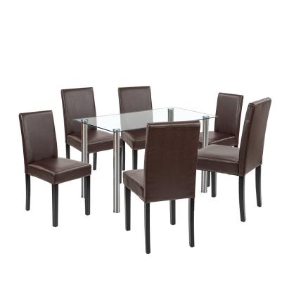 Leziter Set de masă Cadiz 6+1 alb-maro